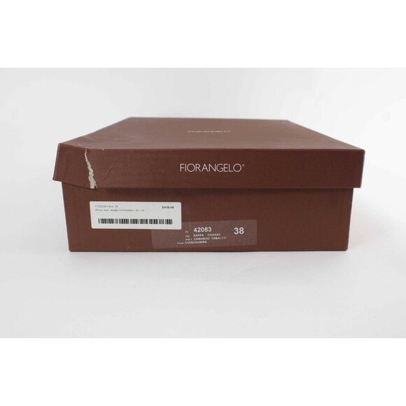 Fiorangelo $436 Sz 38 Brown Winter 100% Leather Wedge 4" Boot - Picture 9 of 12